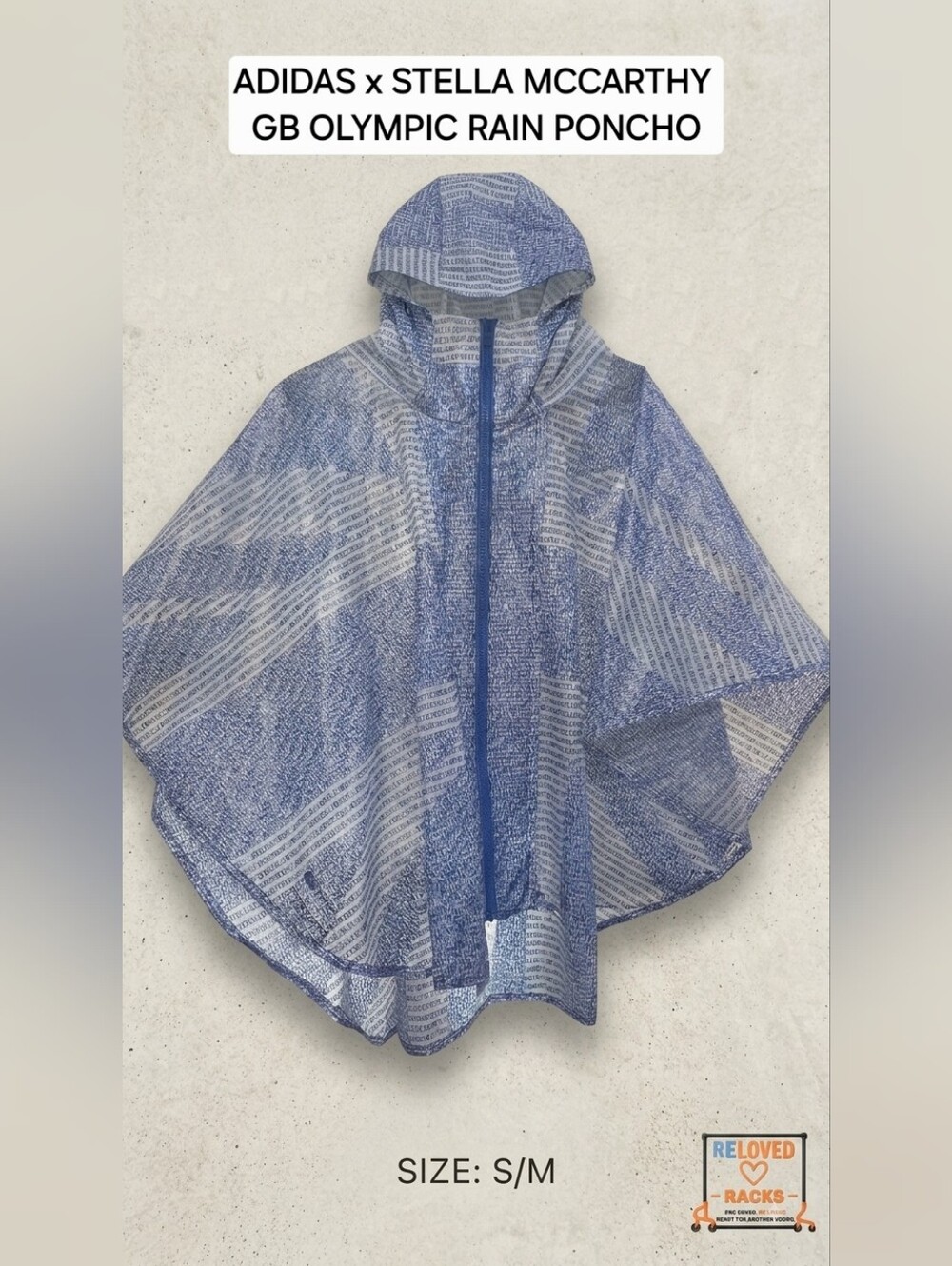 Adidas Stella McCartney Team GB Olympic Rain Poncho Jacket S/M